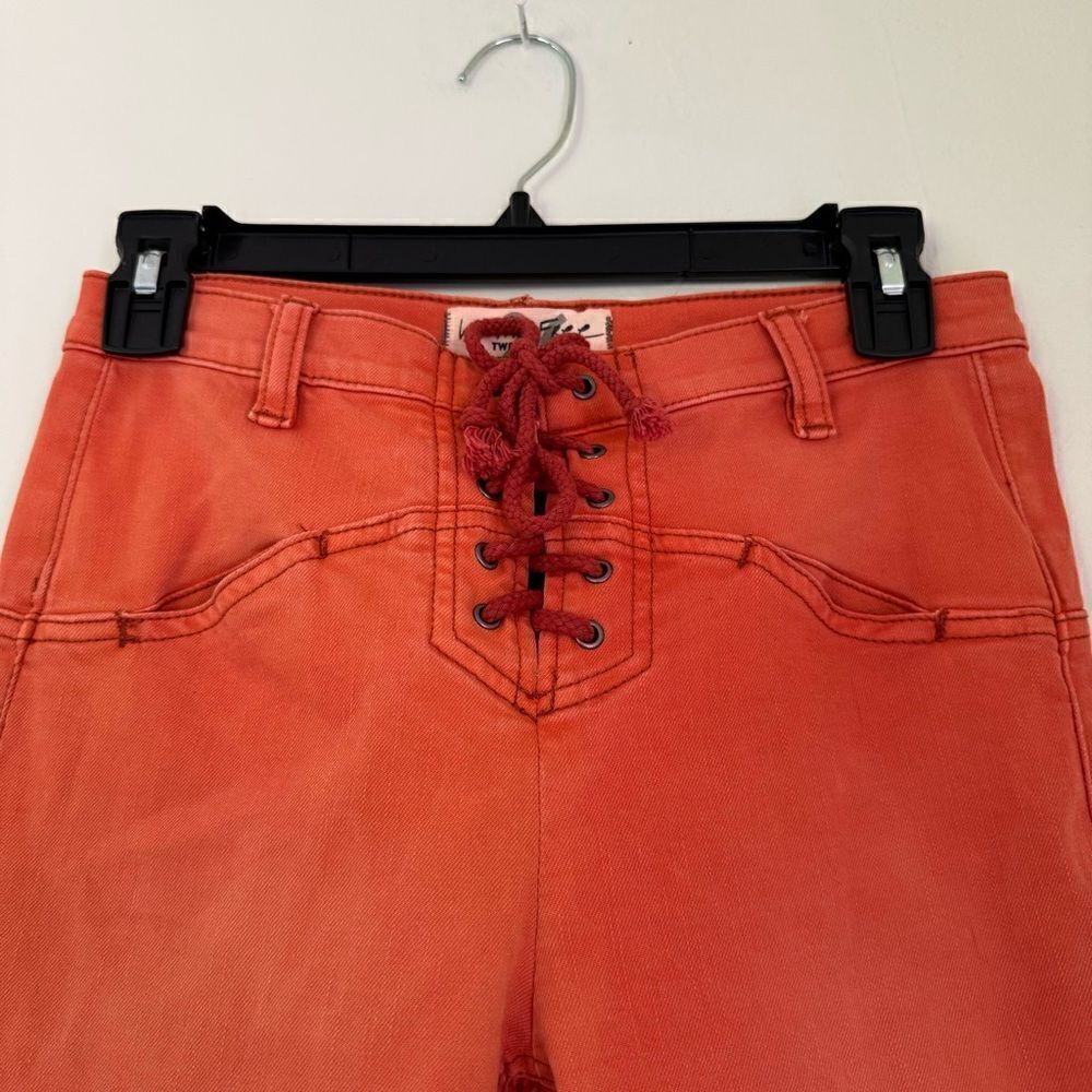 Free People Eva Lace-up Bootcut Jeans in Bran Red Size 26 - Picture 5 of 8